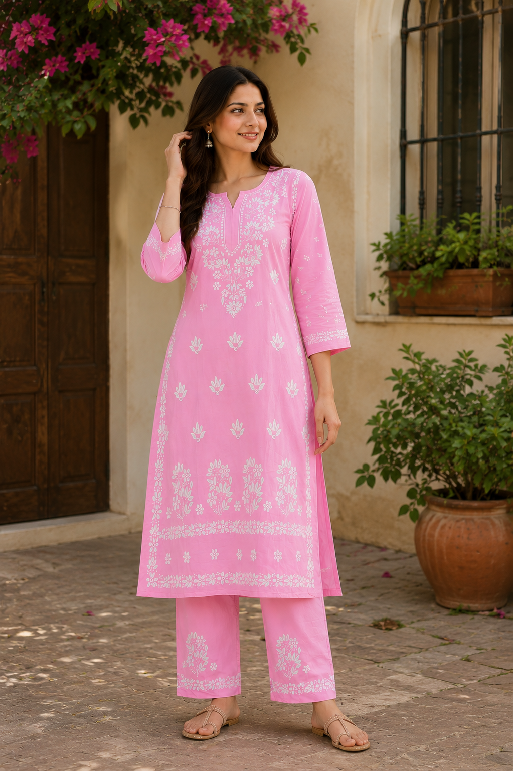 Rosé Noor Chikankari Co-Ord Set