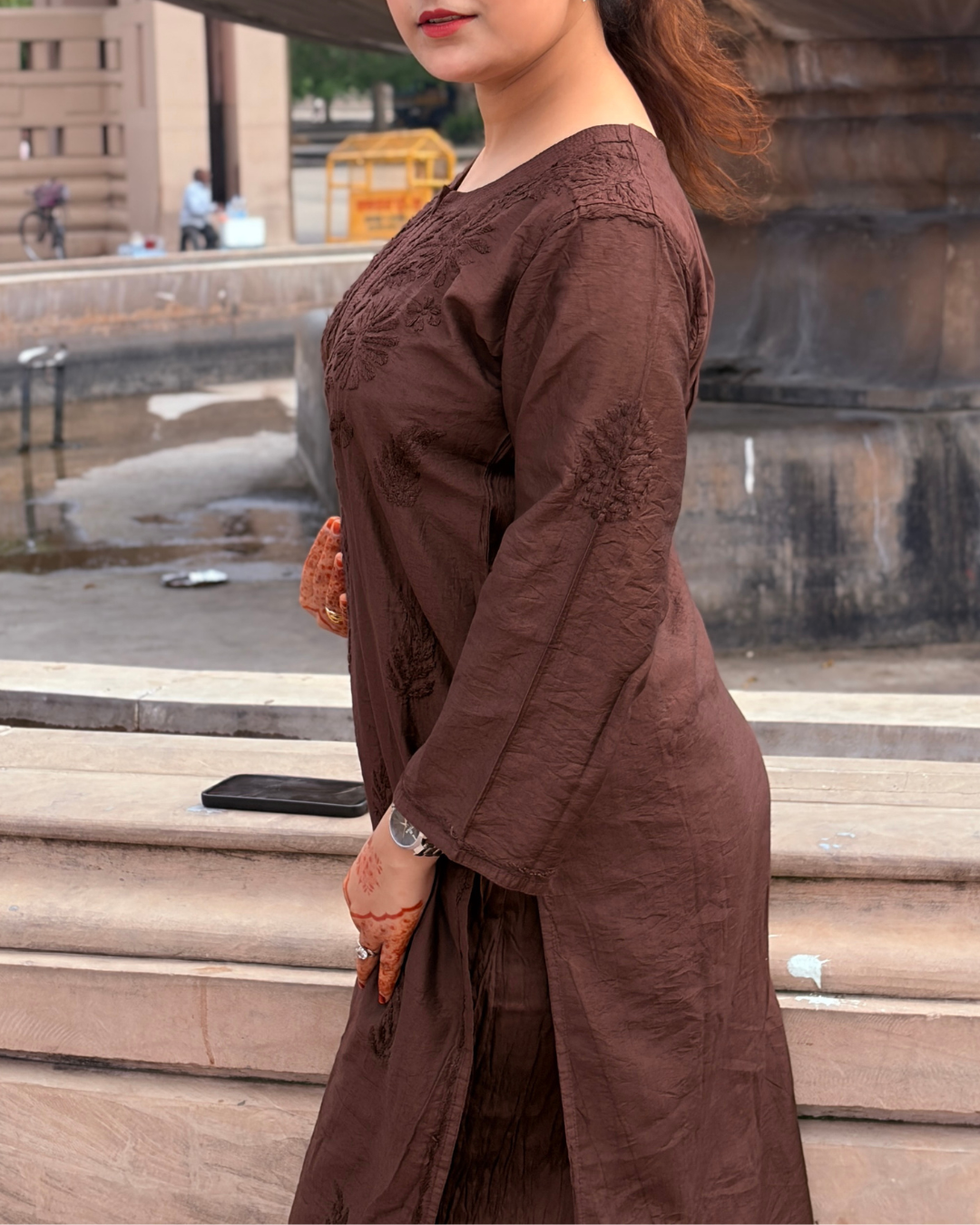 Noor Chanderi Chikankari Kurta Set