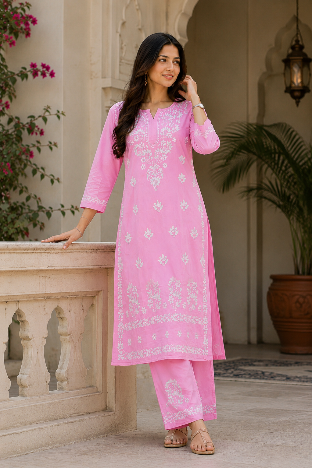 Rosé Noor Chikankari Co-Ord Set