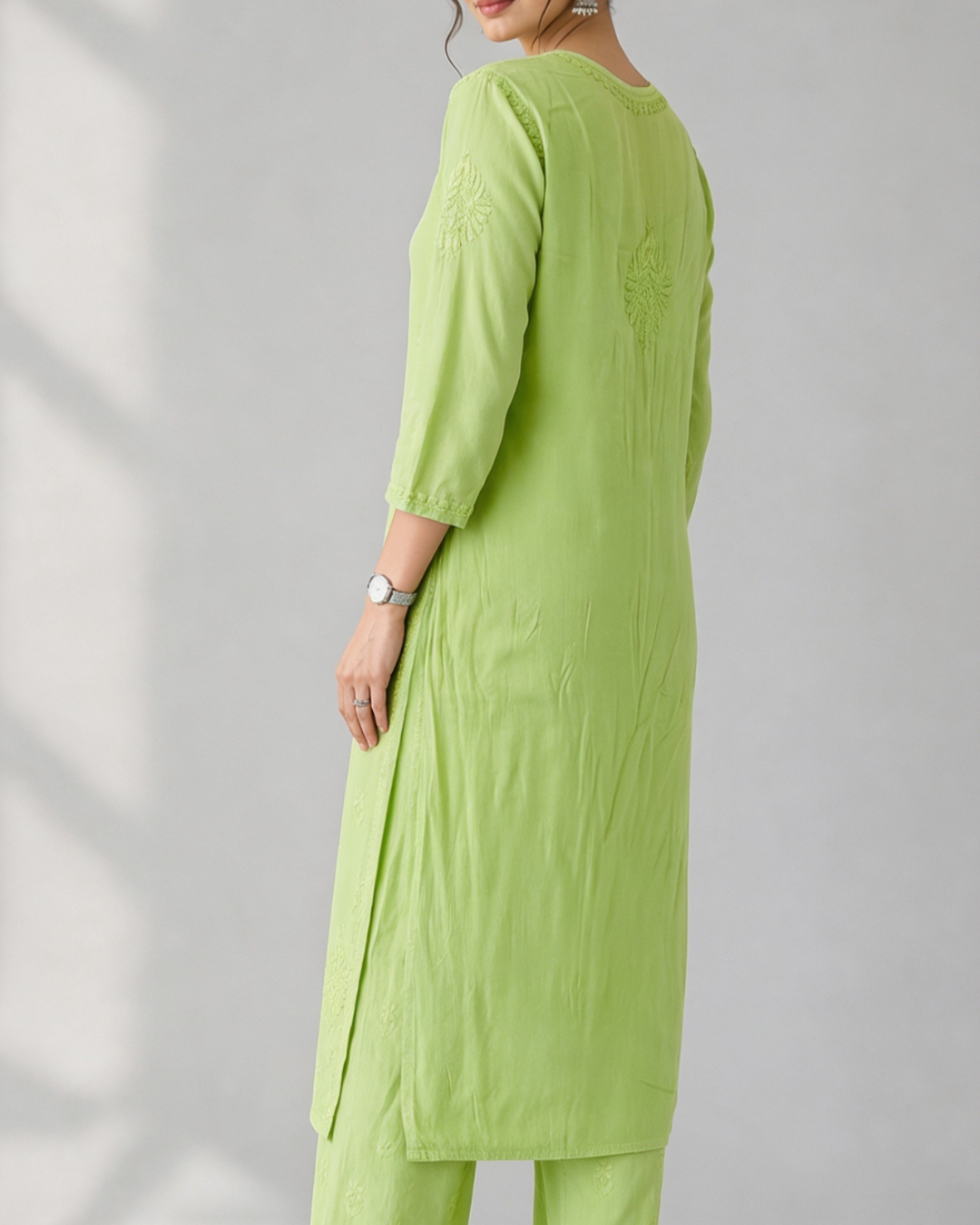 Pista Green Chikankari Co-Ord Set