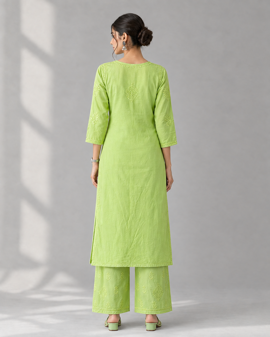 Pista Green Chikankari Co-Ord Set
