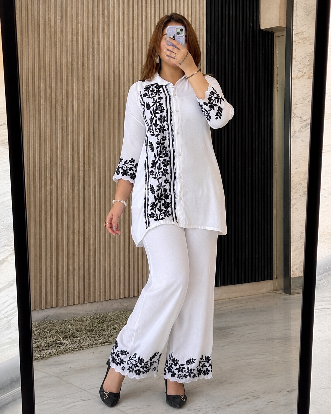 Duoriia Chikankari Boss Co-ord Set