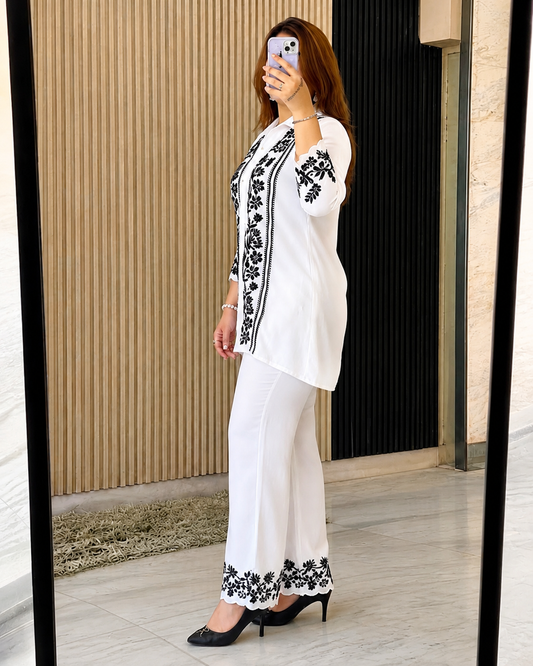 Duoriia Chikankari Boss Co-ord Set