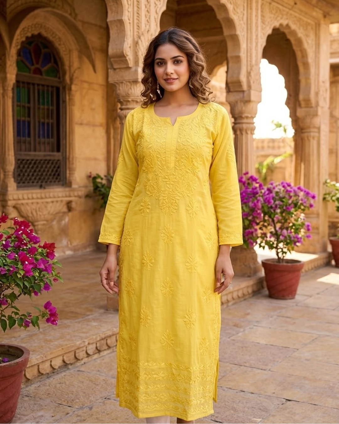Duoriia Noor Long Chikankari Kurti