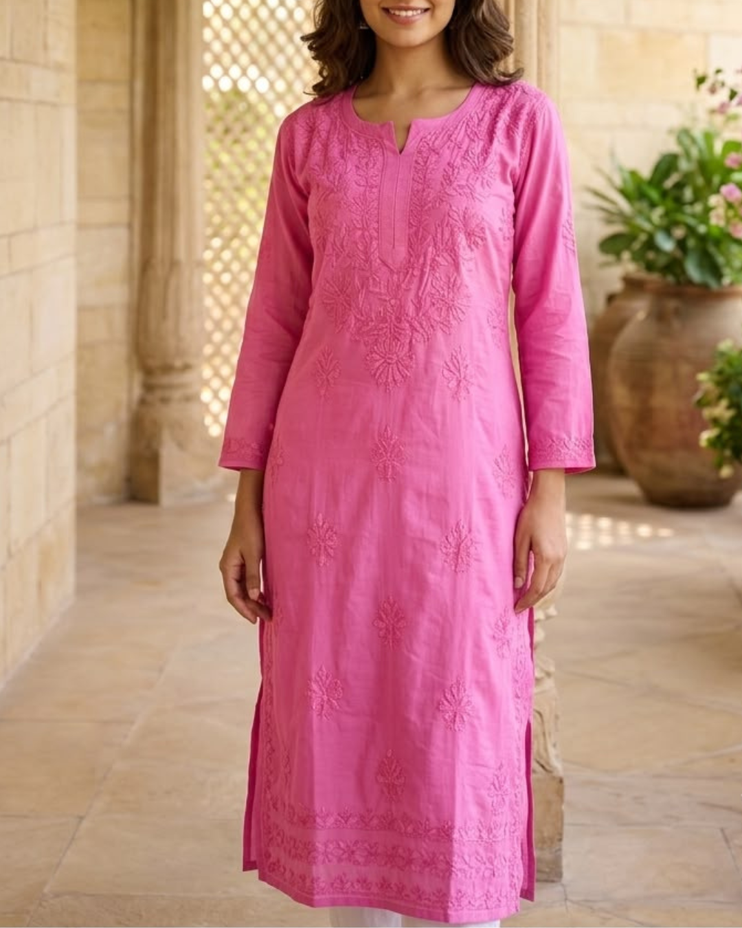 Duoriia Noor Long Chikankari Kurti