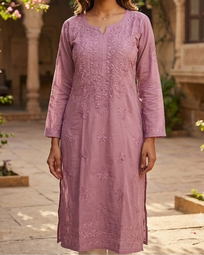 Duoriia Noor Long Chikankari Kurti