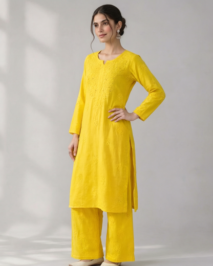 Sunlit Noor Chikankari Set