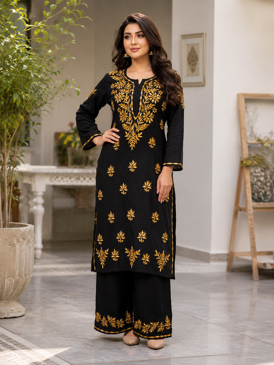 Zarina Noir Chikankari Set